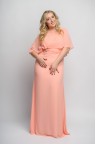 Шифоновое платье макси персикового цвета Lunda